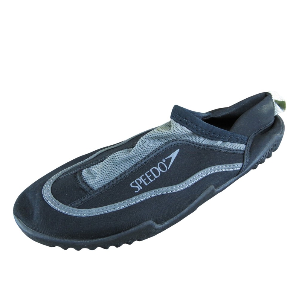 Speedo  Men Water Socks Sandals Size 9 Medium Black‎ Synthetic Slip On